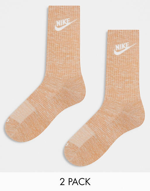 Nike Everyday Plus 2 pack Cushioned socks in orange | ASOS