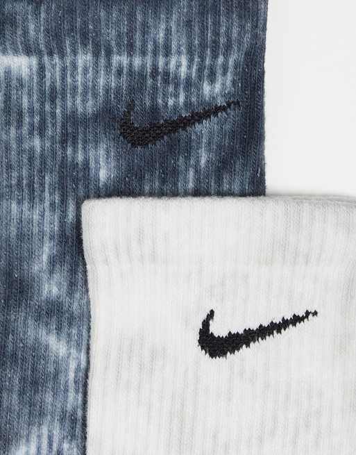 Nike – Everyday Plus – 2er-Pack – Socken mit Batikmuster in Weiß