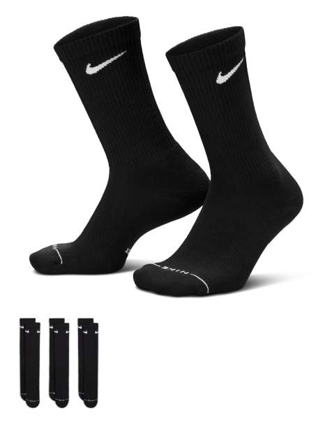 Nike Everyday Plus 3 pack crew socks in black - view 1