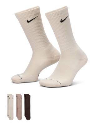Nike Everyday Plus 3 Pack Crew Socks In Multi