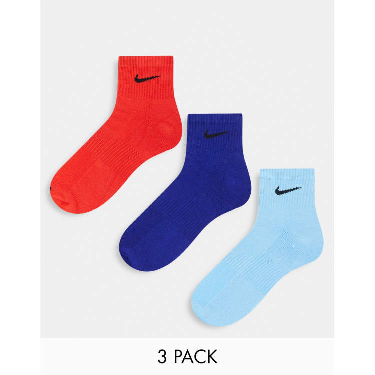 Nike Men's Cotton Cushion Quarter Socks 6 Pairs White Size 8-12