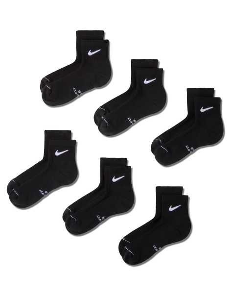 Nike Everyday Plus 6 pack ankle socks in black - view 1
