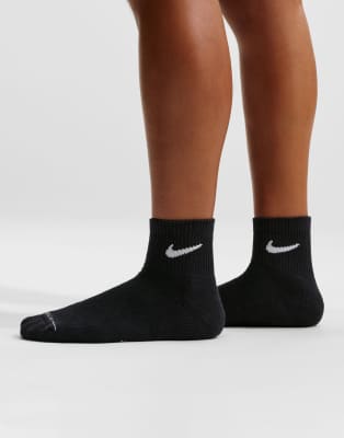 Nike Everyday Plus 6 Pack Ankle Socks In Black