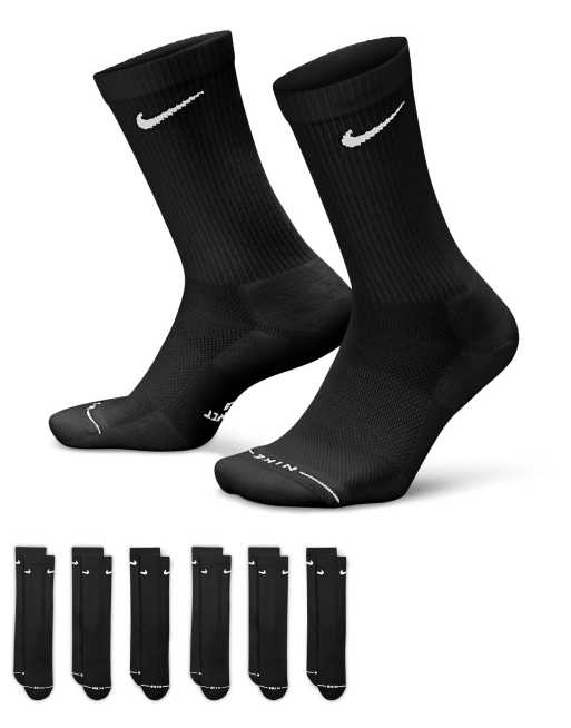 Nike Everyday Plus 6 pack crew socks in black, 3 of 3