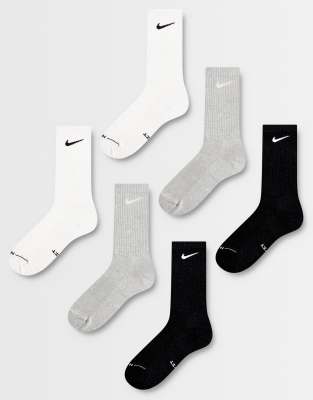 Nike Everyday Plus 6 Pack Crew Socks In Multi