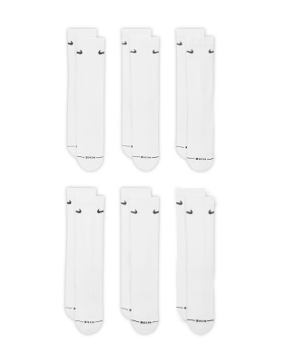 Nike Everyday Elevated Crew Socks 6 Pack In White