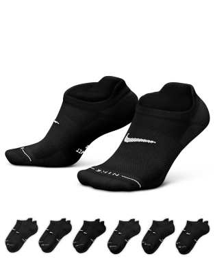 Nike Everyday Plus 6 Pack Sneaker Socks In Black