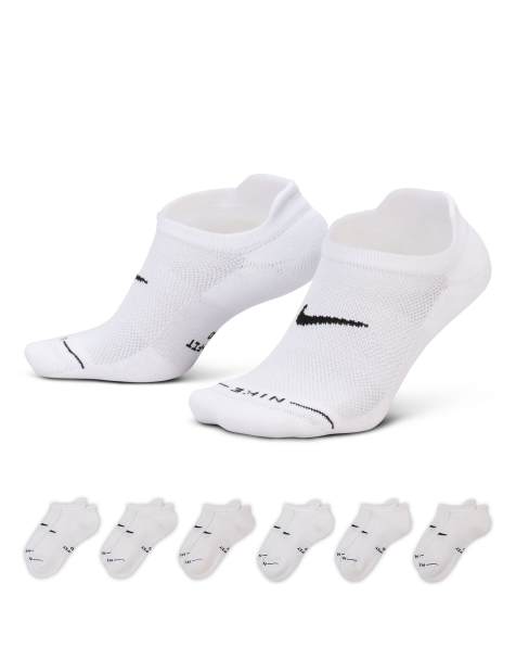 Nike Everyday Plus 6 pack sneaker socks in white - view 1