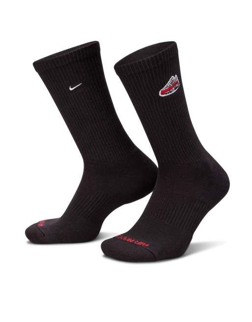 Nike Everyday Plus Cushioned 1 pack Air Max crew socks in black ASOS