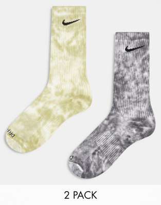 Nike - Everyday Plus Cushioned - 2er-Pack Socken mit Batikmuster in verschiedenen Farben-Bunt