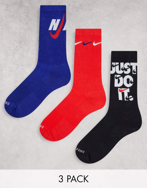 Nike Everyday Plus Cushioned 3 pack crew socks in multi