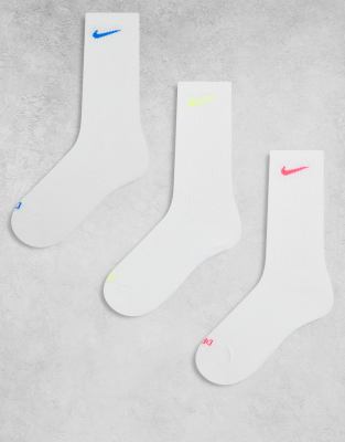 Everyday Plus Cushioned 3 pack crew socks in white and green
