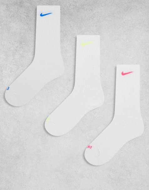 Nike Everyday Plus Cushioned 3 pack crew socks in white and green - view 1