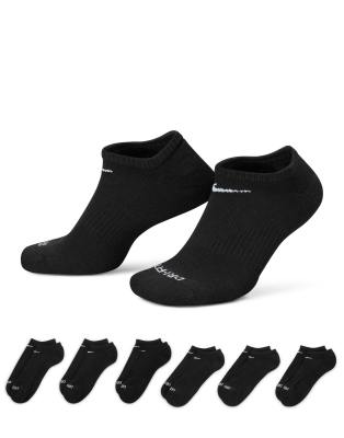 Nike Everyday Plus Cushioned 6 Pack Ankle Socks In Black