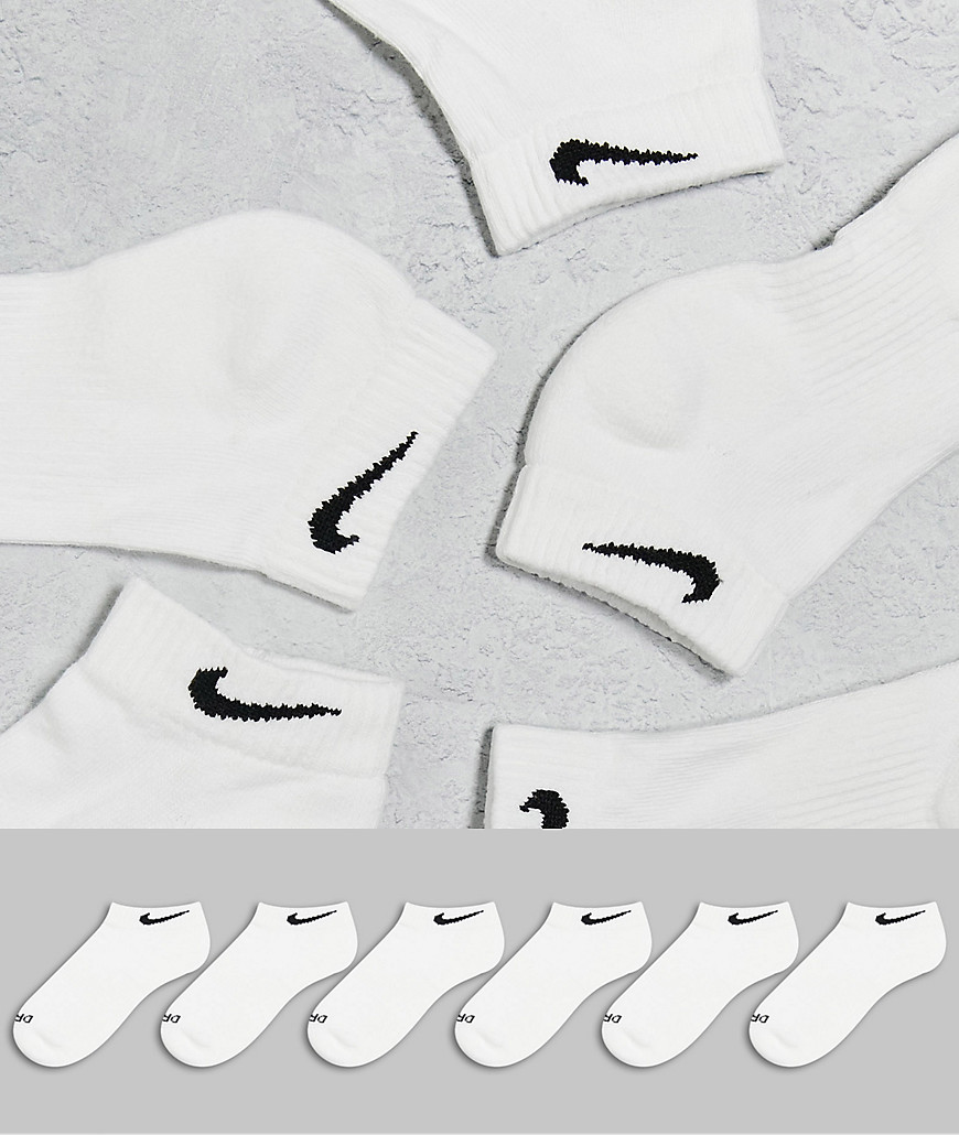 Nike Everyday Plus Cushioned 6 pack ankle socks in white