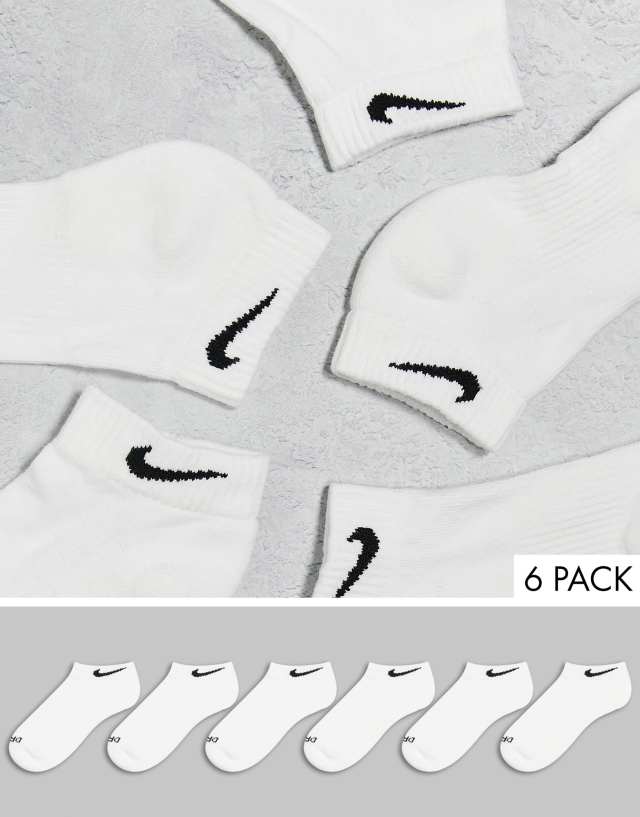 Nike Everyday Plus Cushioned 6 pack ankle socks in white