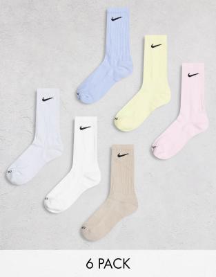 Nike Everyday Plus Cushioned 6 Pack Crew Socks In Multi