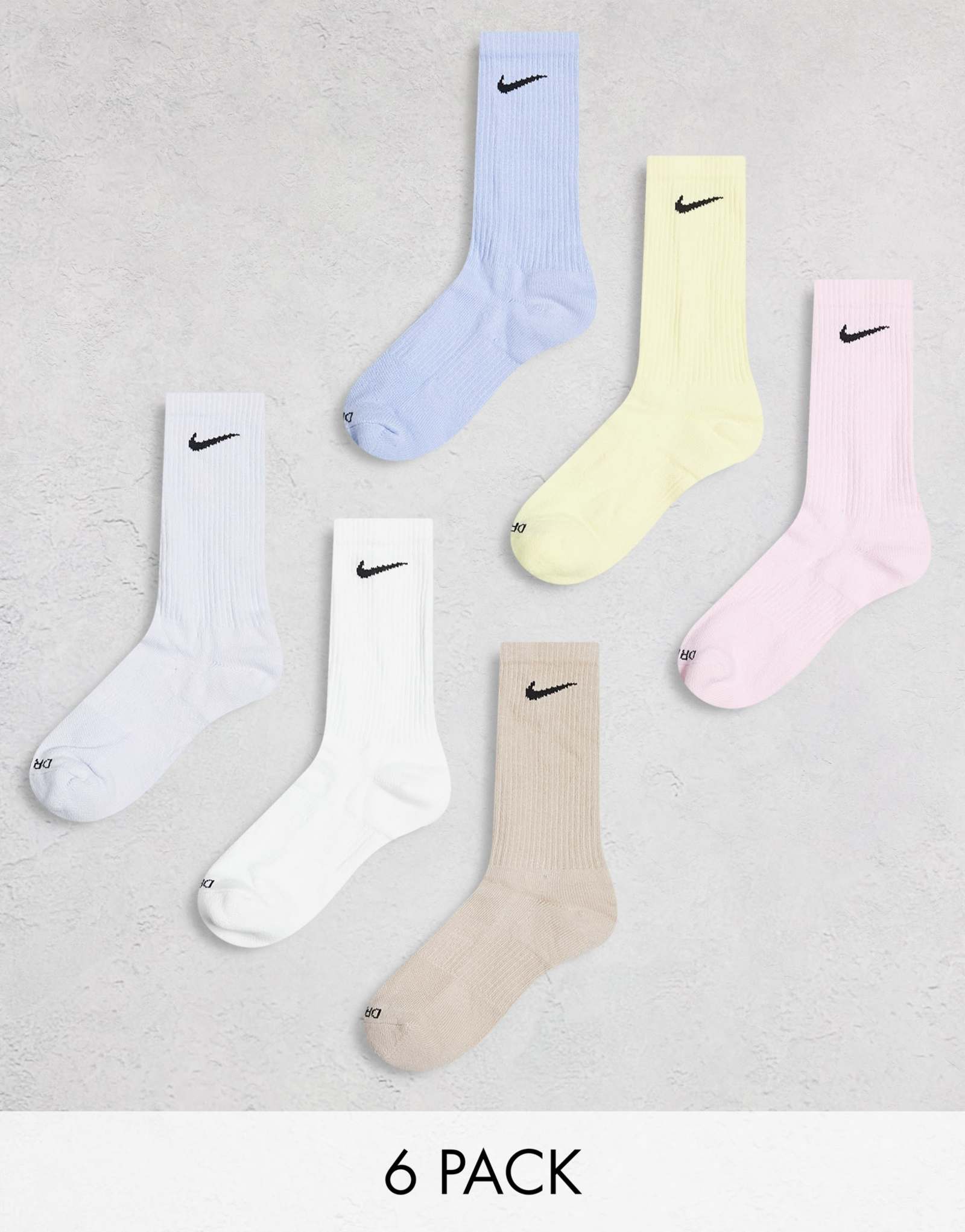 Мягкие носки Nike Everyday Plus crew из 6 упаковок с многослойной подкладкой