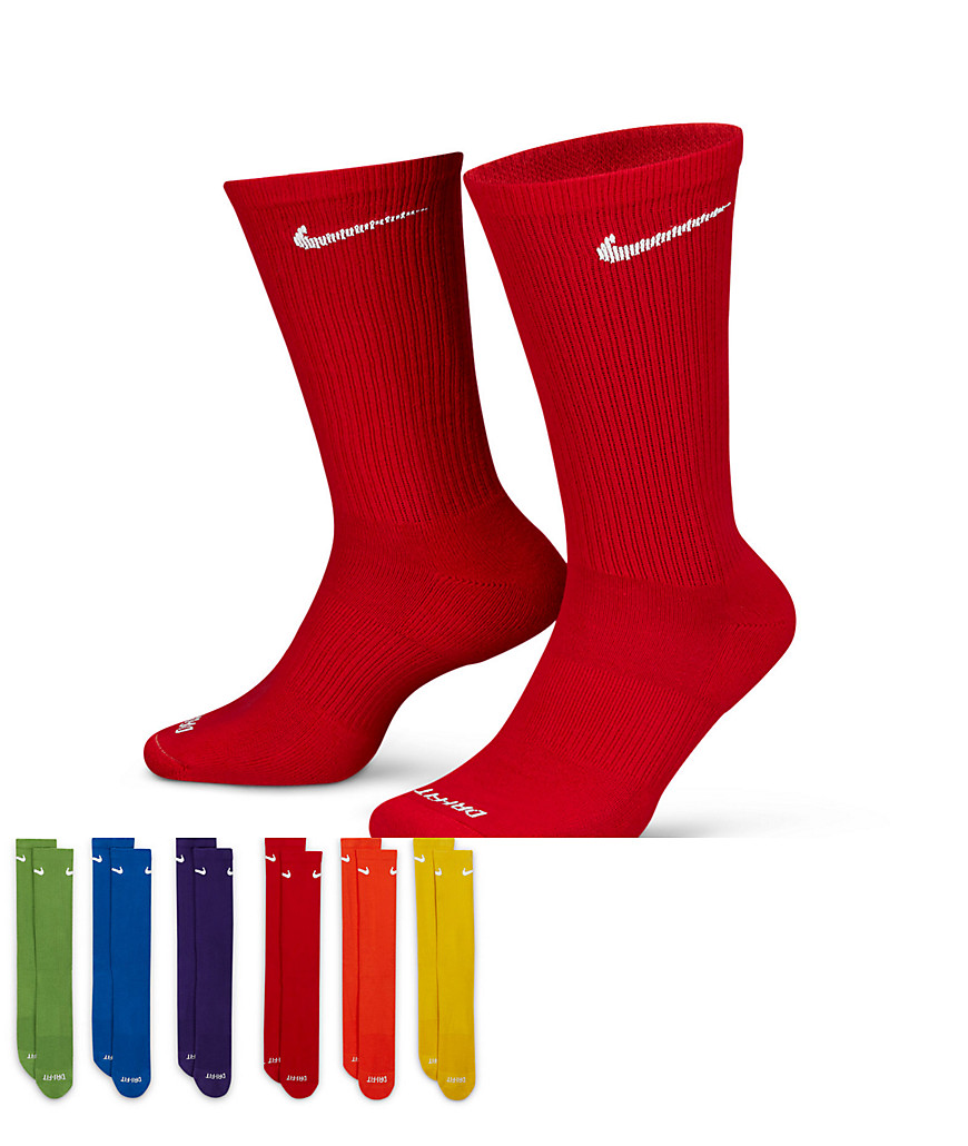 Shop Nike Training Everyday Cushioned Plus 6 Pack Crew Socks In Multi