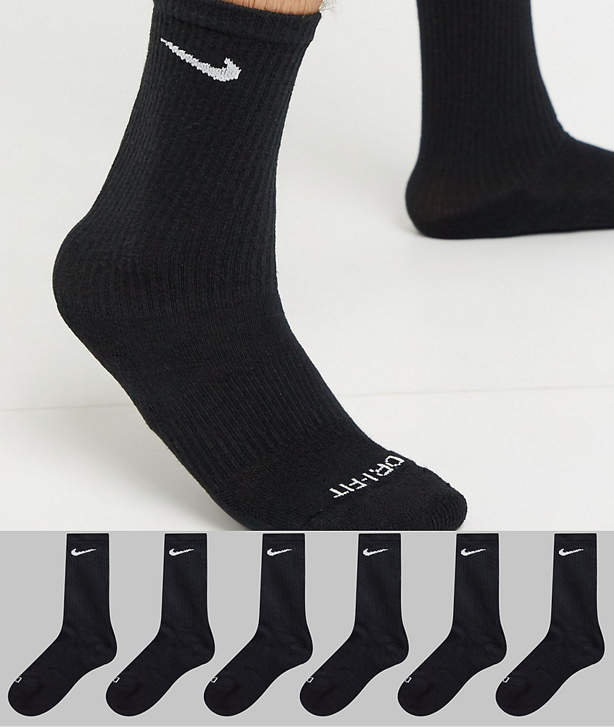 Nike Everyday Plus Cushioned Socks In Black 6 Pack