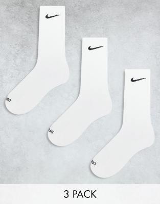 Nike Everyday Plus Cushioned Training Crew Socks 3 Pairs In White