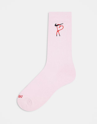 Everyday Plus Cushioned V-Day crew socks in pink