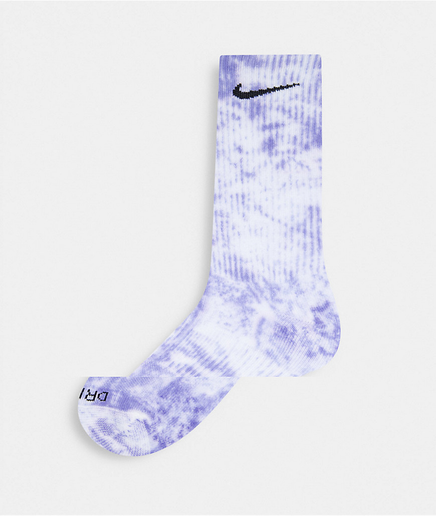 Nike Everyday Plus tie dye crew socks 2 pack in lilac and green-Purple