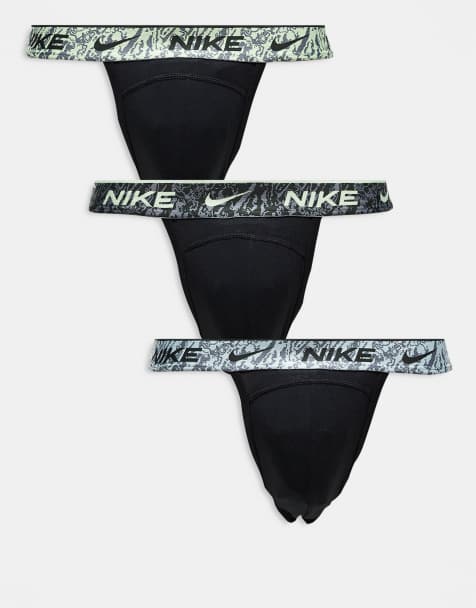 Nike – Everyday – Svarta suspensoarer i stretchig bomull med kontrasterande midjeband, 3-pack - view 1