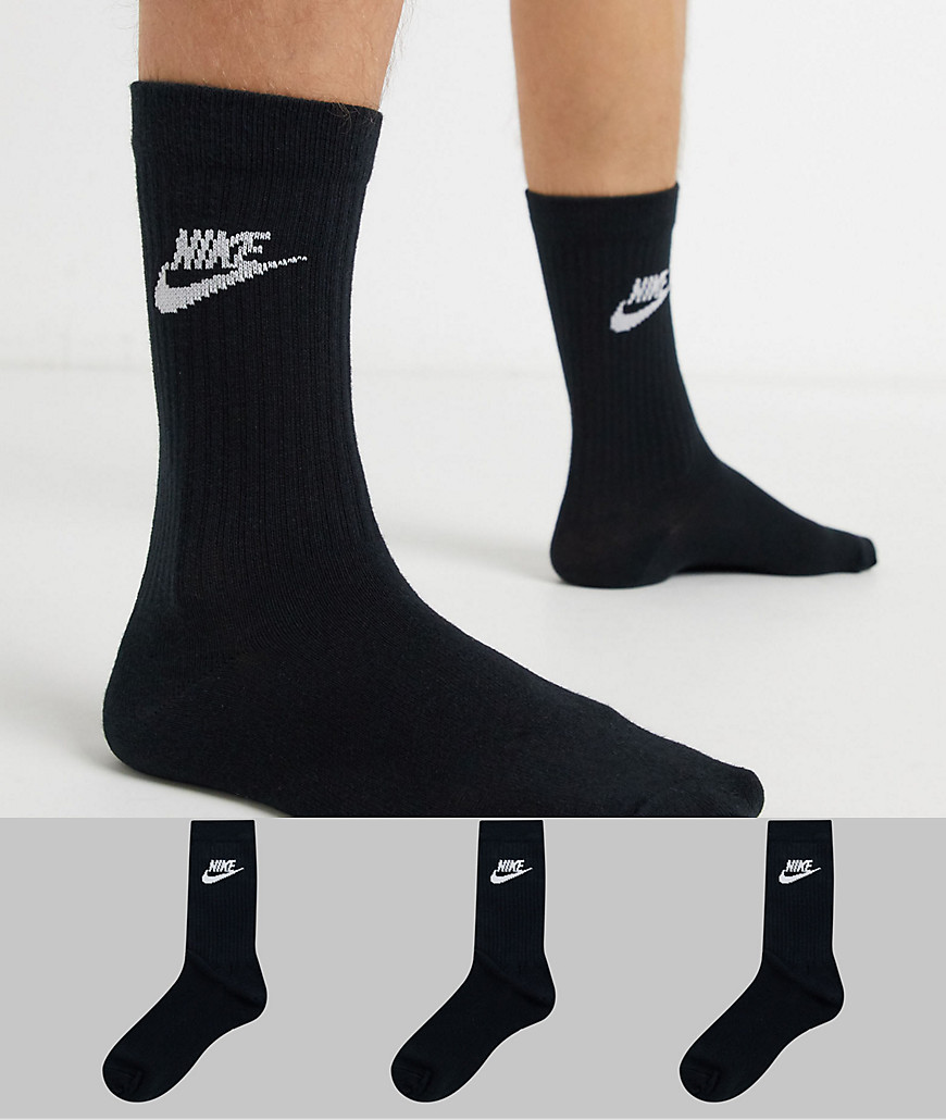 Nike - Evry - Confezione da 3 paia di calzini essenziali neri-Nero