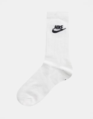 nike evry essential 3 pack socks in white