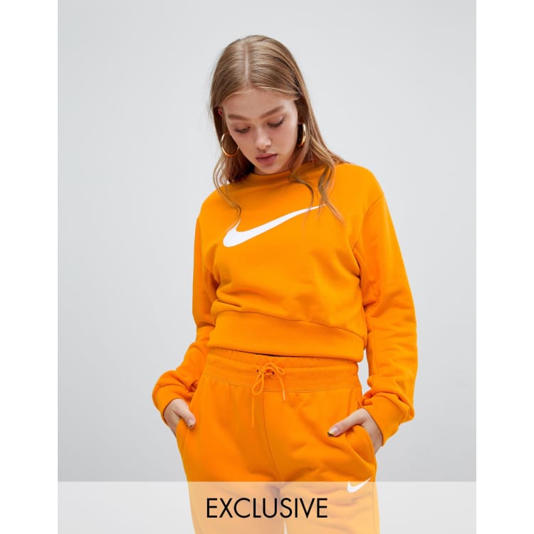 Nike exclusive to asos red swoosh store pack cropped hoodie