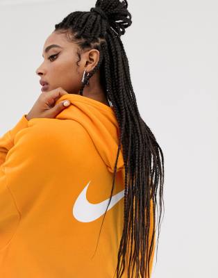 nike orange longline hoodie