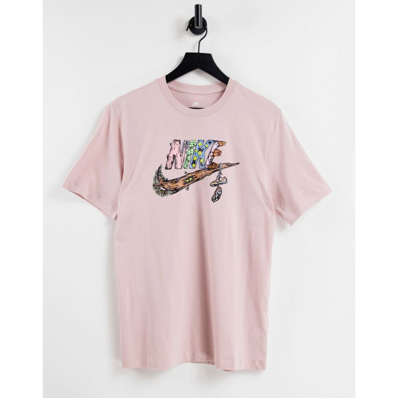 vJXxy Uomo Nike - Fantasy Creature - T-shirt rosa con stampa sul petto