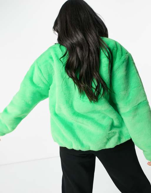 Nike green store fur jacket