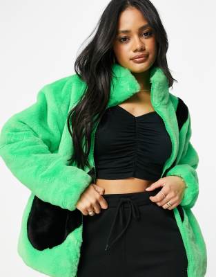 nike green fur jacket