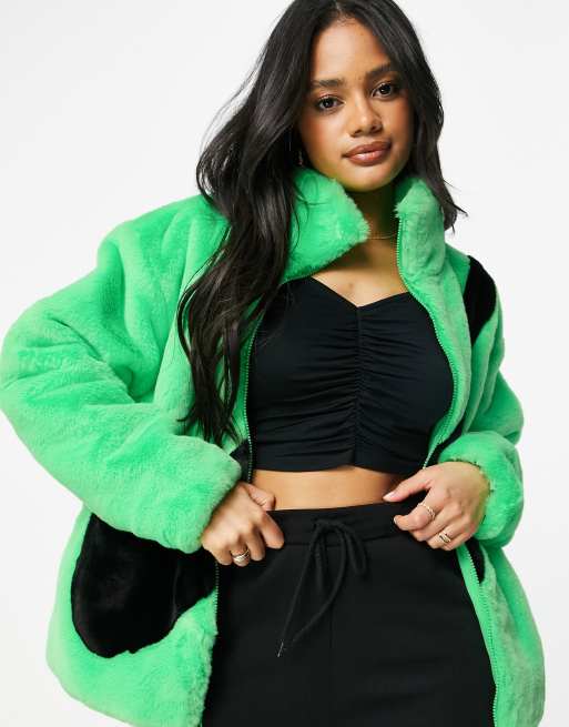 Nike green store fur jacket