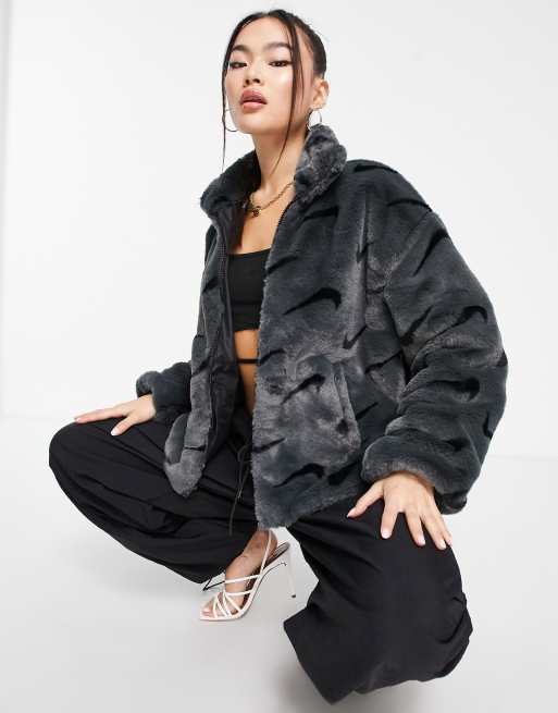 Nike Women's Faux Fur Long Jacket