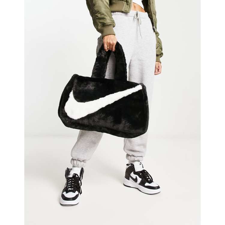 Nike Faux Fur Tote Bag Black