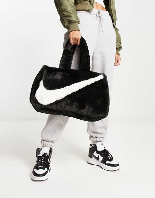 Nike Faux Fur Tote (10L) Black