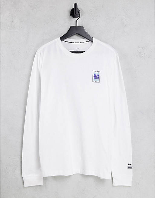  Nike FC Seasonal graphic long sleeve t-shirt in white 