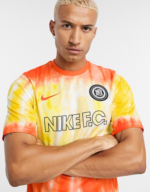 Nike FC tie dye jersey in yellow | ASOS