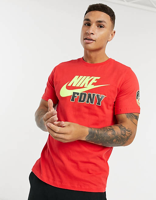 Sympathetic barrel Obligatory Nike FDNY t-shirt in red | ASOS