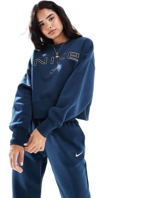 Felpa nike donna blu on sale