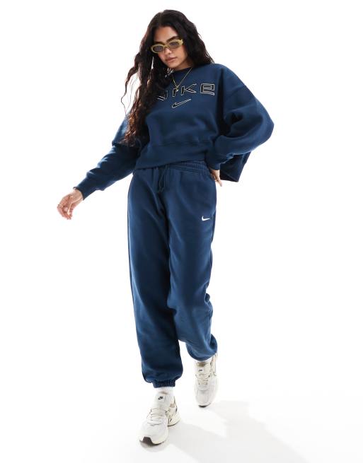 Nike Felpa blu navy con logo retro