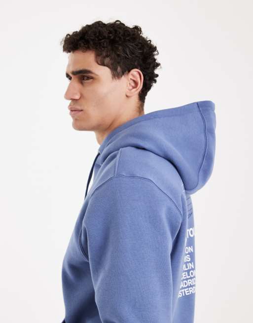 Nike - Felpa con cappuccio blu con grafica, 4 di 5