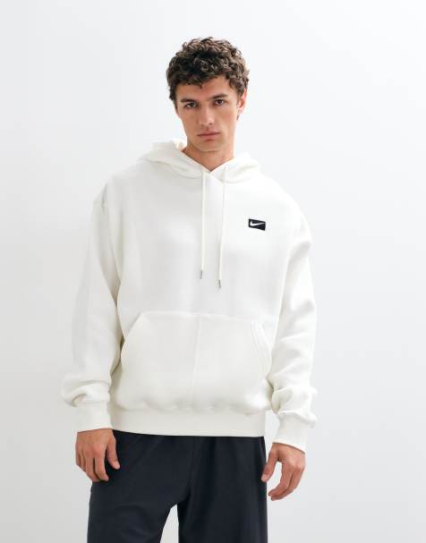 Nike felpa con cappuccio crema con logo sul retro - view 1