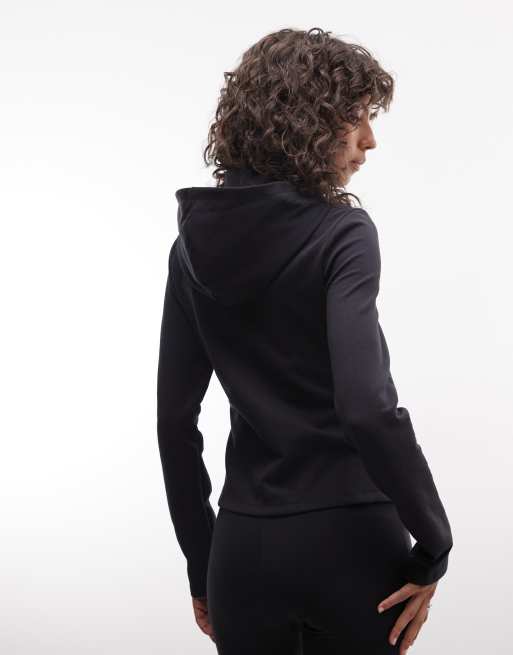 Nike felpa con cappuccio in maglia a maniche lunghe con zip nera, 4 di 4