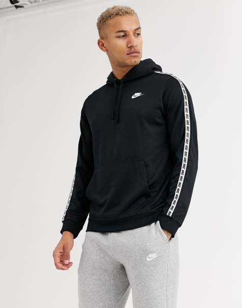 Nike - Felpa con cappuccio nera con fettuccia con logo - view 1