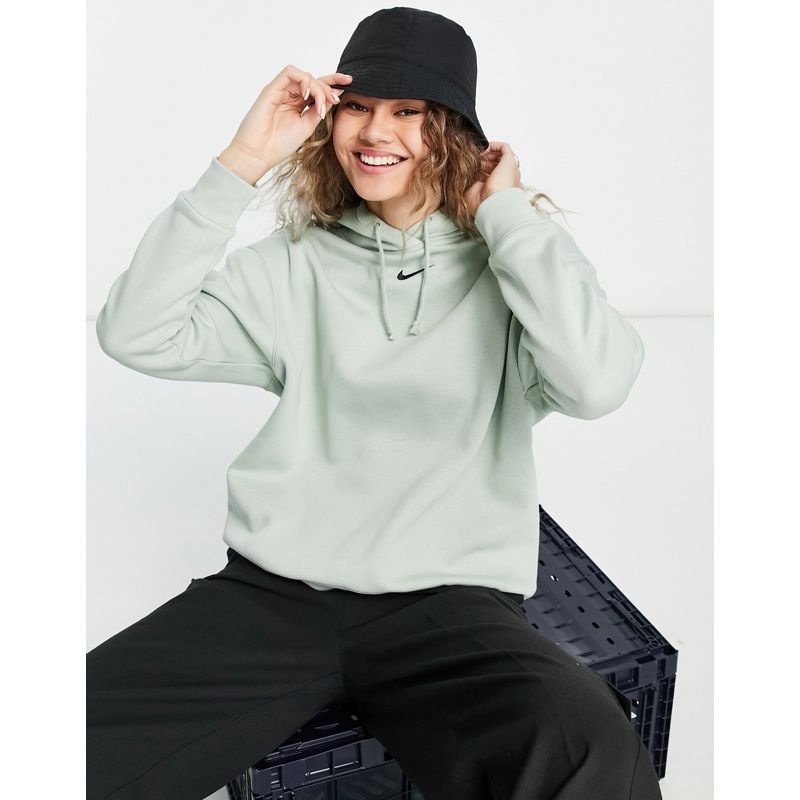 Donna Felpe con e senza cappuccio Nike - Felpa con cappuccio oversize con logo Nike piccolo verde schiuma marina