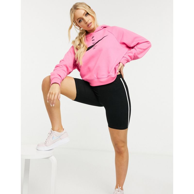 za4EM Abbigliamento da casa Nike - Felpa corta con cappuccio e logo rosa